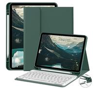 JKSML Keyboard Case for iPad A16 11th Generation 2025/10th Generation 2022(11/10.9 inch) with Pencil Holder, Magnetic Detachable Wireless Bluetooth Keyboard,Soft TPU Back Shell Cover (Dark Green)