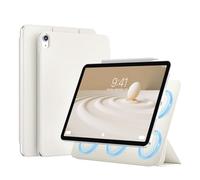 JKSML Magnetic Case for iPad (A16) 11th Generation 11 Inch (2025),iPad 10th Gen 10.9 inch (2022),Anti-Scratch Soft TPU Back Cover | Auto Sleep/Wake | Ultra-Light Design for Office/College(White Cream)