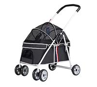 JKSVTF Pet Strollers Small Dog Pram Stroller Premium Pet Stroller for Cats/Dogs Dog Strollers for Small Dogs Clearance Within 20kg Dog Prams Pushchairs (Black)