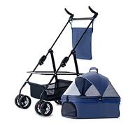 JKSVTF Small Pet Dog Stroller for Cats/Dogs Separable Carrier Dog Strollers for Small Medium Dogs Within 20kg Pet Dog Pram Pushchair with Adjustable Awning (Blue)
