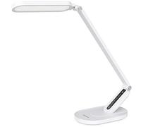 JKSWT LED Desk Lamp, Eye-Caring Table Lamps Natural Light Protects Eyes Dimmable Office Lamp with 5 Color Modes USB Charging Port Touch Control and Memory Function, 10W Reading Lamp,White