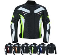 JKT-007 | Waterproof Motorbike Motorcycle Jacket in Cordura Fabric and CE Approved Armour - 6 Packs Design Most Popular (UK, Alpha, XL, Regular, Regular, Green)