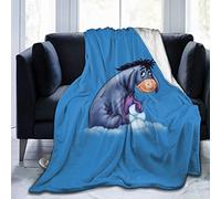 JKU Eeyore Fleece Blanket Super Soft Large Lightweight Cozy Luxury Sofa Bed Throw Flannel,Black,Queen
