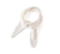 JKUHA Cashmere Triangle Scarf, 89cm*25cm/35 * 9.8inch Solid Color Small Scarf, Autumn and Winter Knitted Warm Decoration(White)