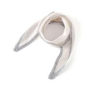 JKUHA Cashmere Triangle Scarf, 89cm*25cm/35 * 9.8inch Solid Color Small Scarf, Autumn and Winter Knitted Warm Decoration(Gray edge)