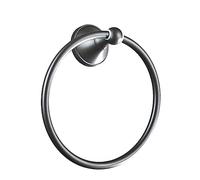 JKUHA Modern Hand Towel Holder, Dark Grey Towel Ring Copper Bath Ring Round Wall Mounted Towel Holder for Bathroom