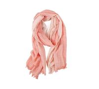 JKUHA Striped Cotton Linen Scarf, 180 * 70cm/70.9 * 27.6inch Gradient Color Vintage Casual Shawl, Unisex Hundred Shading Accessories(Pink)