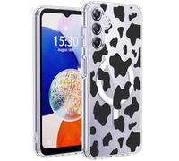 Jkvare for Samsung Galaxy A14 Case, Crystal Clear Aesthetic Pattern Wireless Magnetic Protective Phone Cover for Women Girls - Cow Print