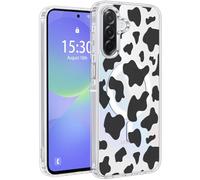 Jkvare for Samsung Galaxy A36 Case, Crystal Clear Aesthetic Pattern Wireless Magnetic Protective Phone Cover for Women Girls - Cow Print
