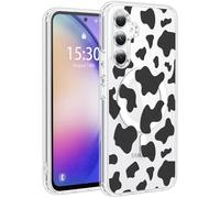 Jkvare for Samsung Galaxy A54 Case, Crystal Clear Aesthetic Pattern Wireless Magnetic Protective Phone Cover for Women Girls - Cow Print