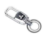 JKVTED Car Keyring for Mitsubishi Eclipse, Car Keychain Keyring Car Logo Keychain Replacement Key Fob Holder Key Ring Accessory Souvenir Gifts for Men Women,silver