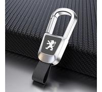 JKVTED Car Keyring for Peugeot 206, Car Keychain Keyring Car Logo Keychain Replacement Key Fob Holder Key Ring Accessory Souvenir Gifts for Men Women,Silver