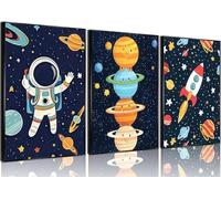 JKWQFBOYAN 6pcs Children'S Bible Verse Canvas Wall Art Christian Education Posters Prints Paintings Inspirational Quote Pictures Wall Decor for Boys Unframed (Astronaut wall art, 12x16inch)