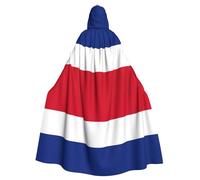 JKXUN Flag of Costa Rica Unisex Cosplay Costume Halloween Hooded Cape Cloak for Party Dress Up Full-Length Uniform Robe
