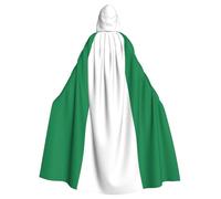 JKXUN Flag of Nigeria Unisex Cosplay Costume Halloween Hooded Cape Cloak for Party Dress Up Full-Length Uniform Robe