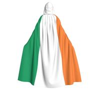 JKXUN Irish flag Unisex Cosplay Costume Halloween Hooded Cape Cloak for Party Dress Up Full-Length Uniform Robe