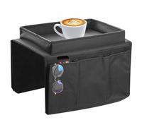 JKYVAA Sofa Armchair Tray Organiser Waterproof Sofa Arm Chair Table Tray TV Remote Control Holder Non-Slip Armrest Couch Cup Holder Organizer with 4 Bags for Drinks Phone Magazine Book Snacks Glasses