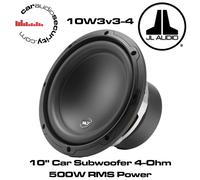 JL Audio W3 10W3v3-4 10" Inch 25cm 500 Watts 4 Ohms Car Sub Subwoofer 10W3