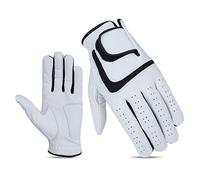 JL Golf Set of 3 all weather synthetic or 100% Cabretta leather gloves - Choose material and size (Medium Large - Leather)