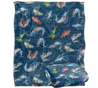 Jl-Jp-Jq Saltfish Fishing Compass Pattern Silky Touch Super Soft Throw Blanket 152 X 127 cm