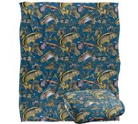 Jl-Jp-Jq Trout Tiki Fishing Pattern 2 Silky Touch Super Soft Throw Blanket 152 X 127 cm