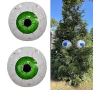 JL&MI Halloween Foil Balloons - 1.8 Ft Diameter Giant Floating Scary Eyeball Balloons with Bloodshot Design, Reusable Halloween Party Decor, for Haunted House, Horror Theme Decoration (Green)