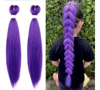 JL&MI Purple Braiding Hair, Pre-Stretched Synthetic Hair Extensions 30 Inch Long for Halloween Cosplay and Stage Parties - Soft, Vibrant Colour, Fade-Resistant, Ideal for Costumes and Festive Events