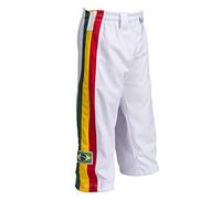 JL Sport Authentic Brazilian Capoeira Martial Arts Boy's Trousers (White, Jamaican, Reggae Theme) - 13-14