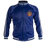 JL Sport Historic Soviet Union CCCP USSR Retro Football Blue Jacket Mens M