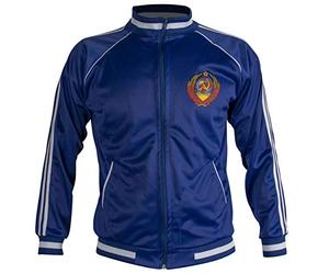 JL Sport Historic Soviet Union CCCP USSR Retro Football Blue Jacket Mens S