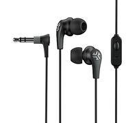 JLab Audio JBuds Pro Signature Wired Earbuds with Microphone and Track Controls, Titanium 10mm Drivers with Custom Fit Gel Tips and Cush Fins, Black