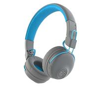 JLab Audio Studio Wireless Headphones, Bluetooth Headphones with 30+ Hour Playtime and Custom EQ3 Sound, On-Ear Headphones with Mic, Grey/Blue