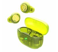 JLab Go Air Pop ANC Active Noise Cancelling Earbuds, Bluetooth Earphones, 24+ Hr Playtime Wireless Headphones, IP55 Sweat-Resistant In Ear Buds with Microphone, Multipoint, Transparent Neon Green