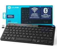 JLab Go Wireless Keyboard - Small Bluetooth Keyboard with 2.4G USB Connectivity, Multi Device Quiet Portable Keyboard for iPad/iPad Mini/Tablet/PC/Laptop/Android/Apple Mac, Flat Compact Design