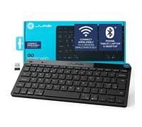 JLab Go Wireless Keyboard - Small Bluetooth Keyboard with 2.4G USB Connectivity, Multi Device Quiet Portable Keyboard for iPad/iPad Mini/Tablet/PC/Laptop/Android/Apple Mac, Flat Compact Design