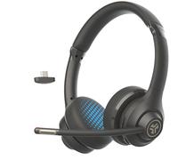 JLab Go Work 2nd Gen Wireless Headset with Microphone - 55+H PC Bluetooth Headset or USB C Dongle, Noise Cancelling Mic, Multipoint, On Ear Wired or Wireless Office Laptop Computer Headsets