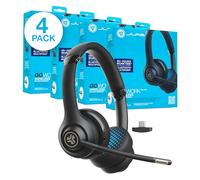 JLab Go Work 2nd Gen Wireless Headset with Microphone - 55+H PC Bluetooth Headset or USB C Dongle, Noise Cancelling Mic, Multipoint, On Ear Wired or Wireless Office Laptop Computer Headsets, 4 Pack
