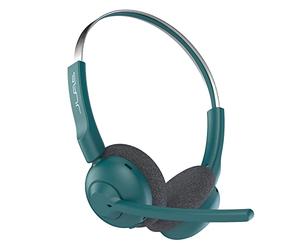 JLab Go Work Pop Wireless Headsets with Microphone - 50+ H Bluetooth Computer Headset, Multipoint Connect, On Ear Wireless Office PC Laptop Headset with Microphone, Teal