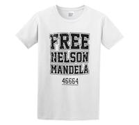 JlACAI Free Nelson Mandela South African President 46664 T-Shirt White L