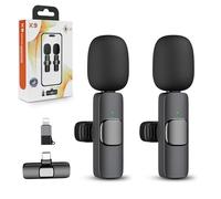JLB American-Based Wireless Lavalier Microphone 2-Pack for iPhone, iPad, USB-C Devices, Plug & Play, Noise Canceling, 360° Sound Pickup, Reverb Mode, 65ft Range - Trusted by Creators Worldwide