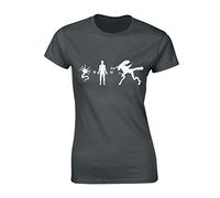 JLB Print Alien Maths Classic Horror Movie Inspired Premium Quality Fitted T-Shirt Top for Women and Teens - Charcoal / 10-12