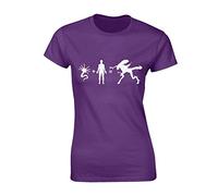 JLB Print Alien Maths Classic Horror Movie Inspired Premium Quality Fitted T-Shirt Top for Women and Teens - Purple / 10-12