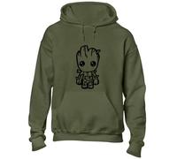 JLB Print Baby Groot Cartoon Super Hero Movie & Comic Book Fan Premium Quality Unisex Hoodies for Men, Women and Teens Military Green