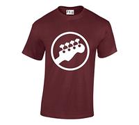 JLB Print Bass Headstock Symbol Scott Pilgrim Inspired Premium Quality Regular Fit T-Shirt Top for Men and Teens Maroon