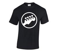 JLB Print Bass Headstock Symbol Scott Pilgrim Inspired Premium Quality Regular Fit T-Shirt Top for Men and Teens Black