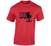 JLB Print Big Cat Banksy Street Artist Inspired Premium Quality Regular Fit T-Shirt Top for Men and Teens - Red / 5XL