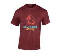 JLB Print California Dreaming Cool Premium Quality Modern Fit T-Shirt Top for Men - Red/L