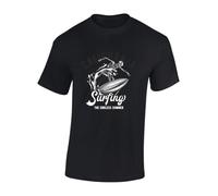 JLB Print California Surfing Cool Premium Quality Modern Fit T-Shirt Top for Men - Black/L