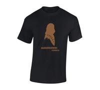 JLB Print Chewbacca Quote Space Wars Sci Fi Movie Film Inspired Premium Quality Modern Fit T-Shirt Top for Men - Black/XL
