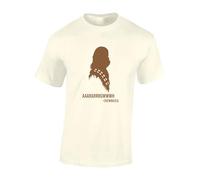 JLB Print Chewbacca Quote Space Wars Sci Fi Movie Film Inspired Premium Quality Modern Fit T-Shirt Top for Men - Brown/M